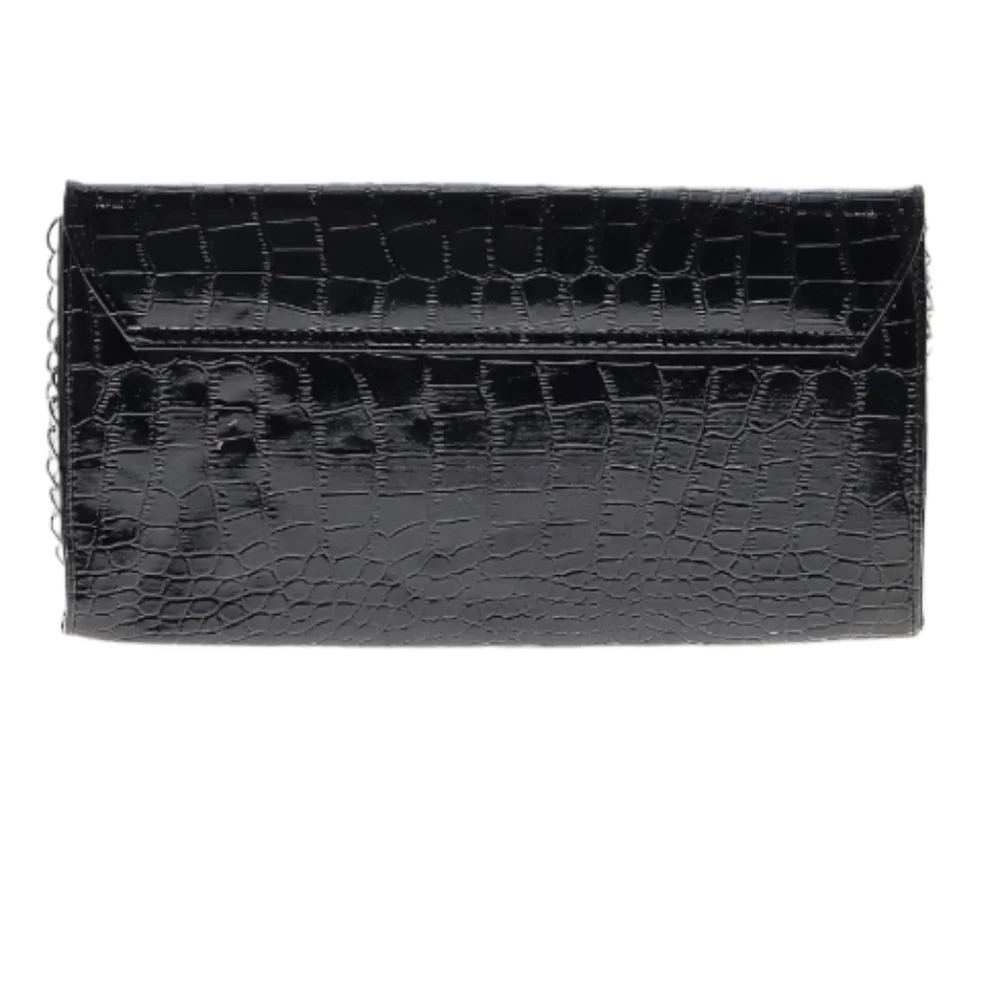 Faux Croc Clutch Bag‎ with Chain Strap